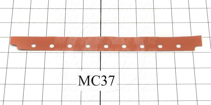 Seals and O-Rings, Light Seal, 0.017" Thickness, 0.81" Width, 10.63" Overall Length, Used on MC100 Shutter Light Seal Assembly, Silicone Coated Fbgl Fabric