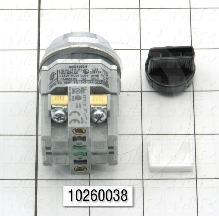 Selector Switch, 3 Positions, 1NO 1NC