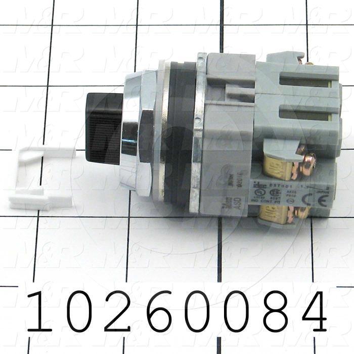 Selector Switch, Knob Operator, 2 Positions, Maintained, 2NC