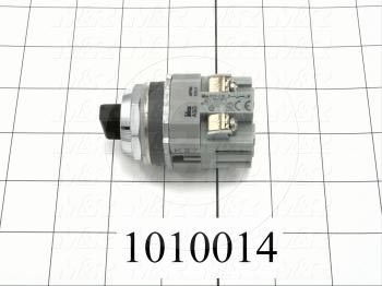 Selector Switch, Knob Operator, 3 Positions, Maintained, 2NO