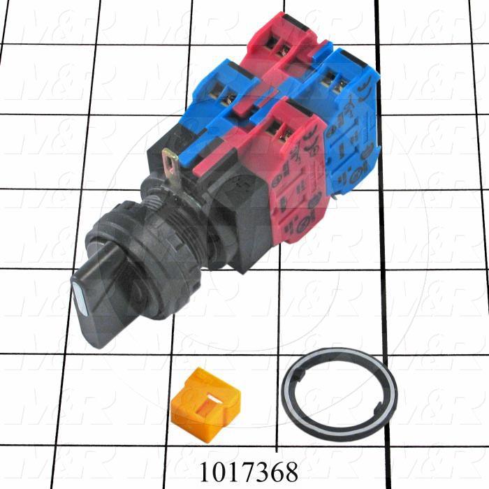 1017368 Selector Switch, Knob Operator, 4 Positions, Maintained, 2NO
