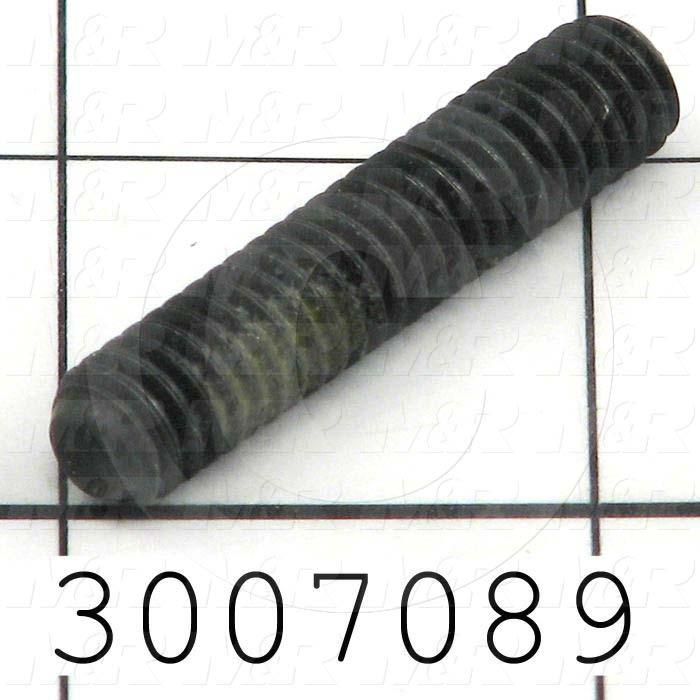 Set Screws, 5/16-18 Thread Size, 1 1/2 in. Length, Cup Point, W/Nylon Patch, Steel, Black