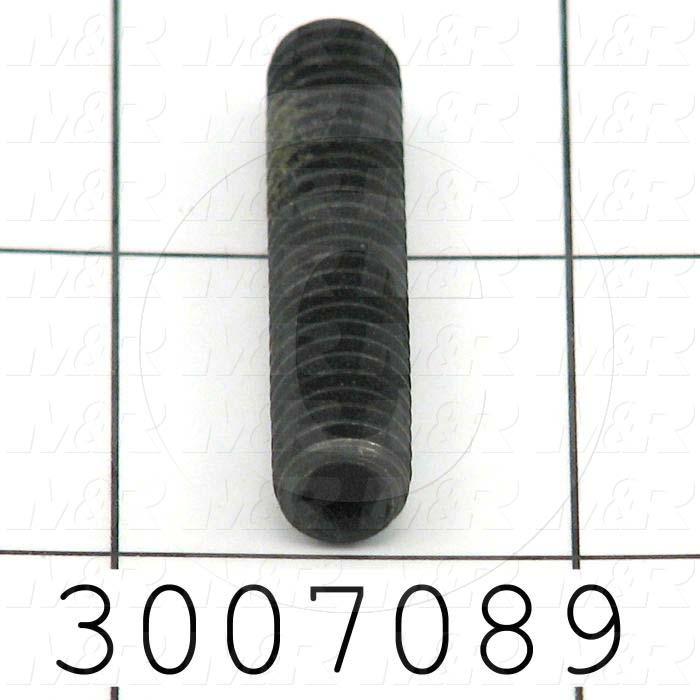 Set Screws, 5/16-18 Thread Size, 1 1/2 in. Length, Cup Point, W/Nylon Patch, Steel, Black