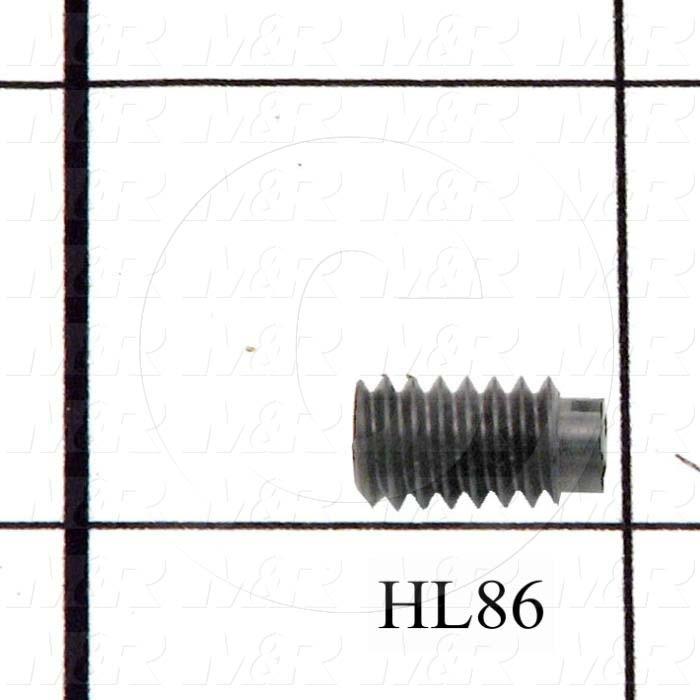 Set Screws, Slotted, 1/4-20 Thread Size, 1/2 in. Length, Flat Point, Nylon, Black