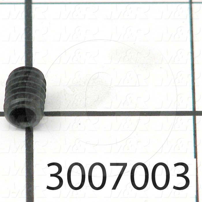 Set Screws, Socket, 1/4-20 Thread Size, 3/8" Length, Cup Point, Steel, Black