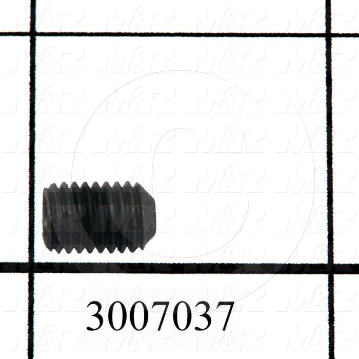 Set Screws, Socket, 1/4-28 Thread Size, 3/8" Length, Cup Point, Steel, Black