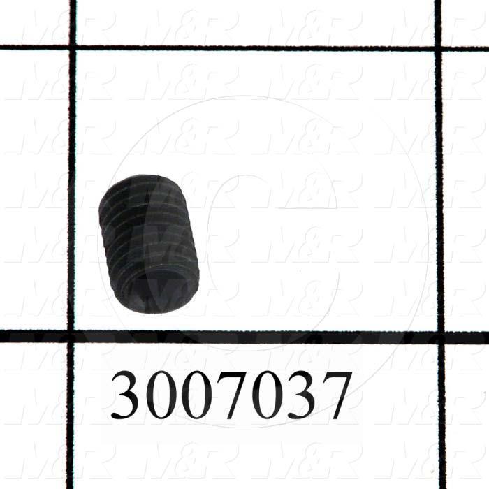 Set Screws, Socket, 1/4-28 Thread Size, 3/8" Length, Cup Point, Steel, Black