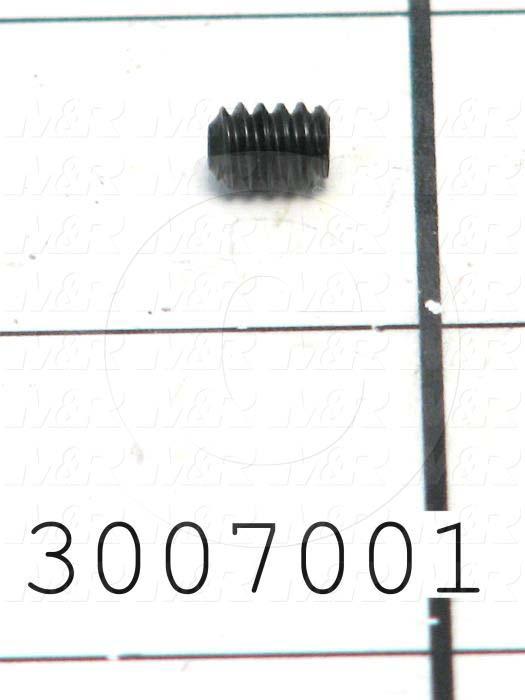 Set Screws, Socket, 10-24 Thread Size, 1/4 in. Length, Cup Point, Steel, Black