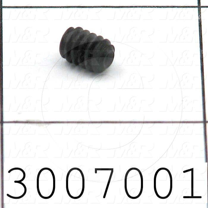 Set Screws, Socket, 10-24 Thread Size, 1/4 in. Length, Cup Point, Steel, Black