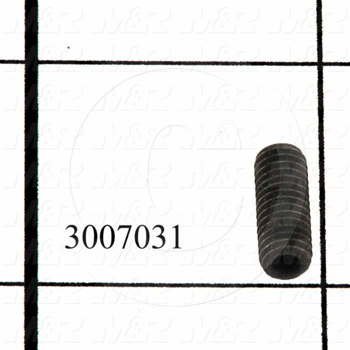 Set Screws, Socket, 10-32 Thread Size, 1/2 in. Length, Cup Point, Steel, Black