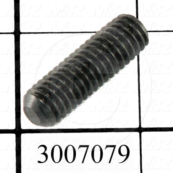 Set Screws, Socket, 3/8-16 Thread Size, 1 1/4 in. Length, Flat Point, Steel, Black