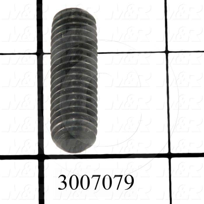 Set Screws, Socket, 3/8-16 Thread Size, 1 1/4 in. Length, Flat Point, Steel, Black