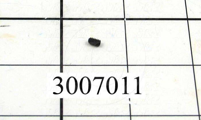 Set Screws, Socket, 4-40 Thread Size, 3/16 in. Length, Cup Point, Steel, Black