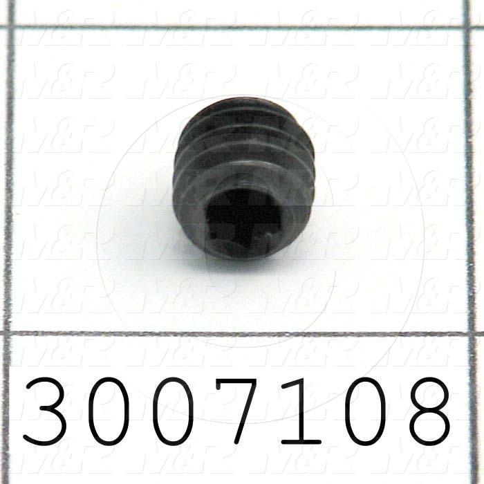 Set Screws, Socket, 5/16-18 Thread Size, 3/8" Length, Cone Point, Steel, Black