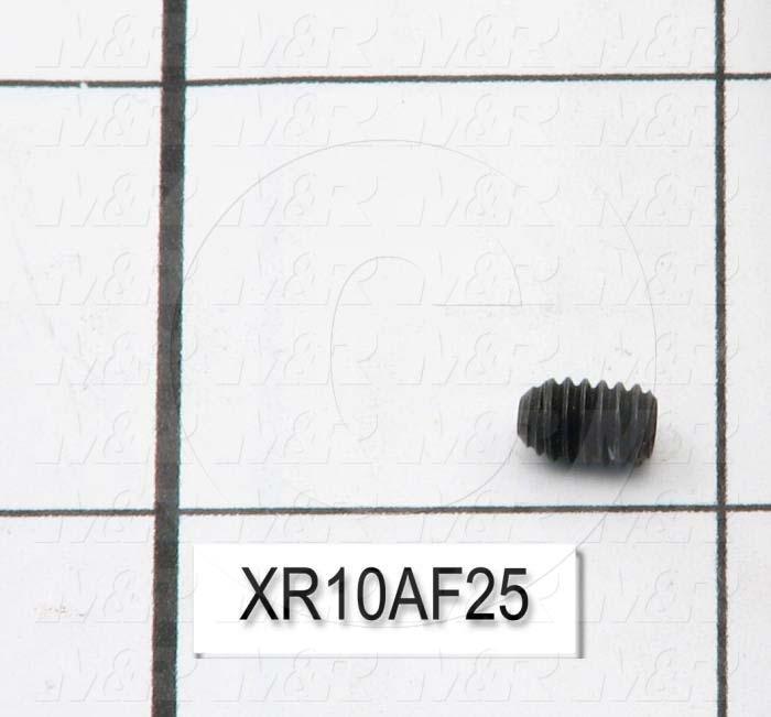 Set Screws, Socket, 6-32 Thread Size, 1/4 in. Length, Cone Point, Steel, Black Oxide