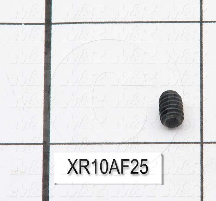 Set Screws, Socket, 6-32 Thread Size, 1/4 in. Length, Cone Point, Steel, Black Oxide