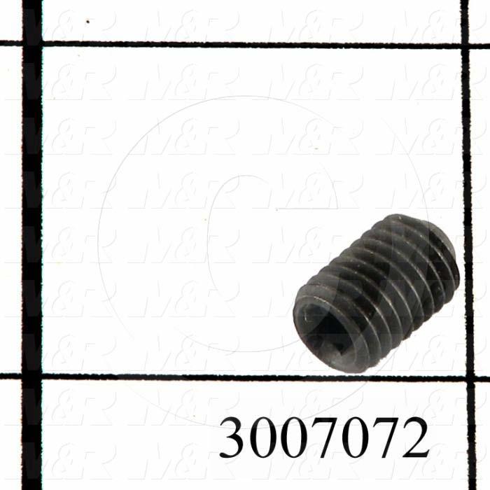 Set Screws, Socket, 8-32 Thread Size, 3/16 in. Length, Cup Point, Steel, Black