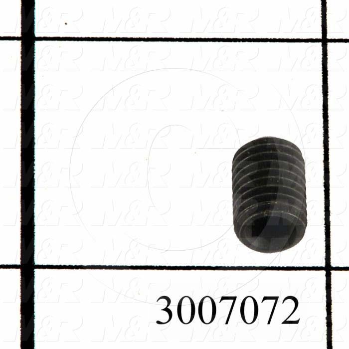 Set Screws, Socket, 8-32 Thread Size, 3/16 in. Length, Cup Point, Steel, Black