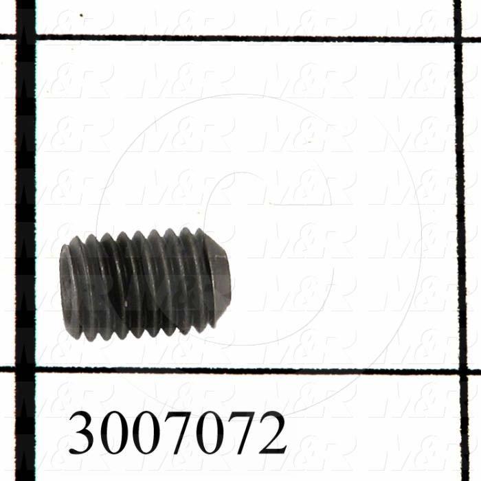 Set Screws, Socket, 8-32 Thread Size, 3/16 in. Length, Cup Point, Steel, Black