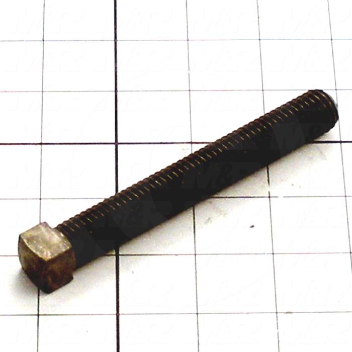 Set Screws, Square, 5/8-11 Thread Size, 4 1/2" Length, Cup Point, Steel, Black