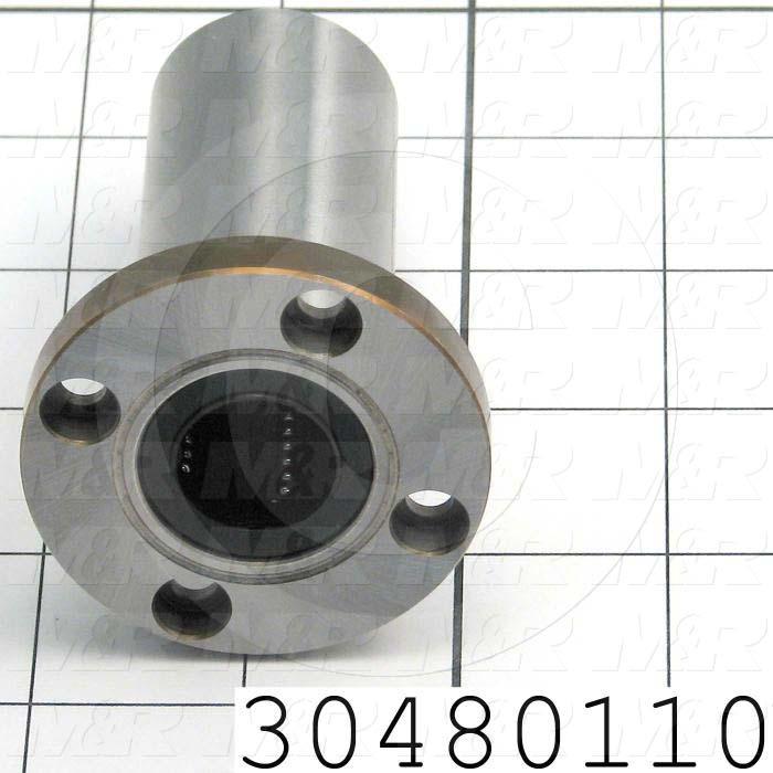 Shaft Guide, Ball Bearing Closed, Steel Material, 3/4" Shaft Dia., 2 3/16"Round Width of Block, 3.13" Length of Block, End Seals (Single), 1 1/4" Bearing OD, 3-1/8" Bearing Length