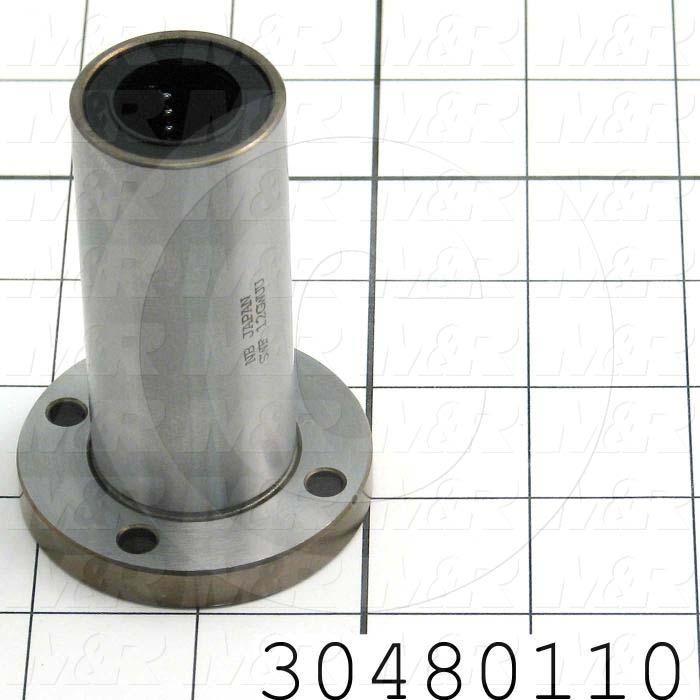 Shaft Guide, Ball Bearing Closed, Steel Material, 3/4" Shaft Dia., 2 3/16"Round Width of Block, 3.13" Length of Block, End Seals (Single), 1 1/4" Bearing OD, 3-1/8" Bearing Length