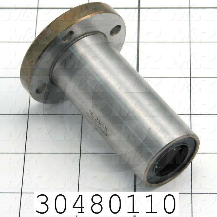 Shaft Guide, Ball Bearing Closed, Steel Material, 3/4" Shaft Dia., 2 3/16"Round Width of Block, 3.13" Length of Block, End Seals (Single), 1 1/4" Bearing OD, 3-1/8" Bearing Length