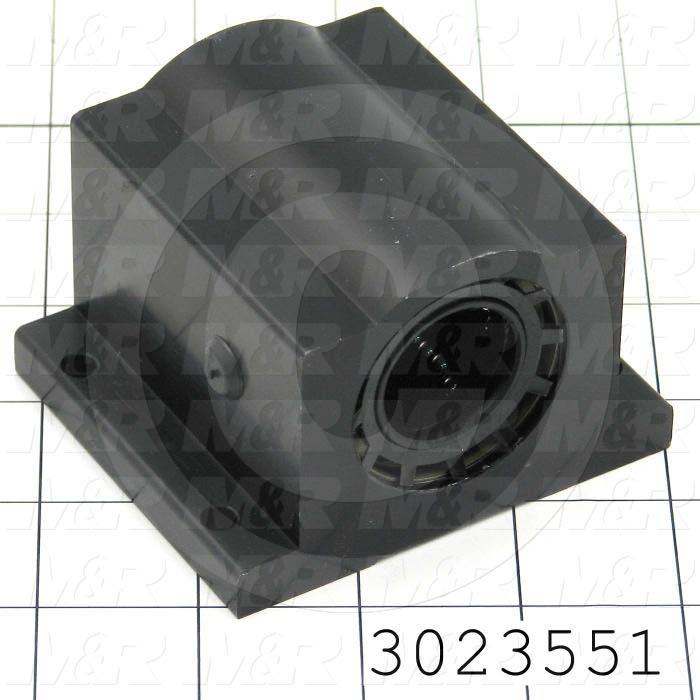 Shaft Guide, Block w/ Ball Closed Bearing, Aluminum Anodized Material, 1" Shaft Dia., 3 1/4" Width of Block, 2 13/16" Length of Block