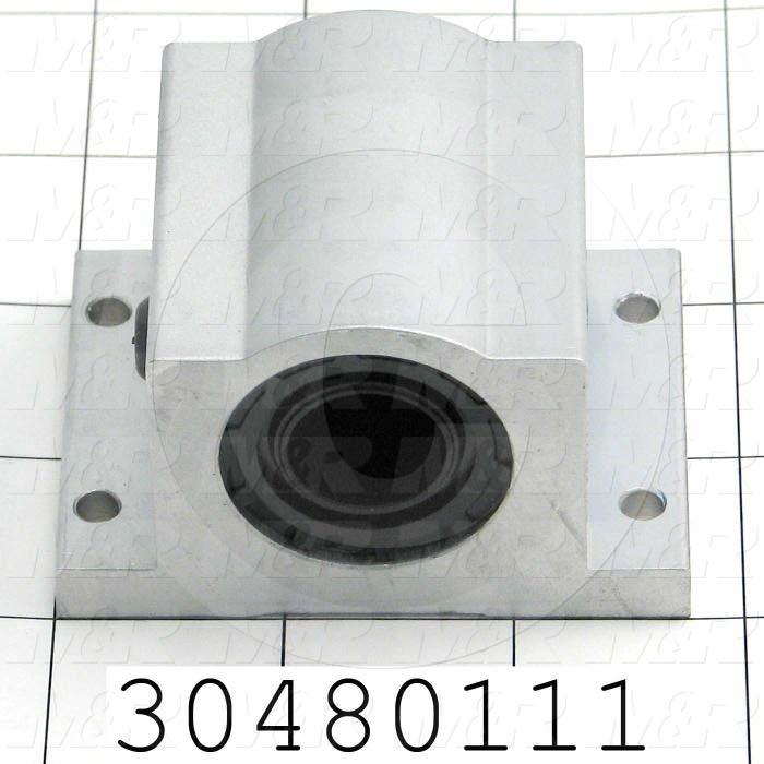 Shaft Guide, Block w/ Ball Closed Bearing, Aluminum Anodized Material, 3/4" Shaft Dia., 2 3/4" Width of Block, 2 1/16" Length of Block, End Seals (Double)