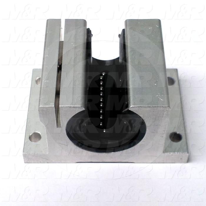 Shaft Guide, Block w/ Ball Open Bearing, Aluminum Anodized Material, 3/4" Shaft Dia., 2 3/4" Width of Block, 1 7/8" Length of Block, End Seals (Single)