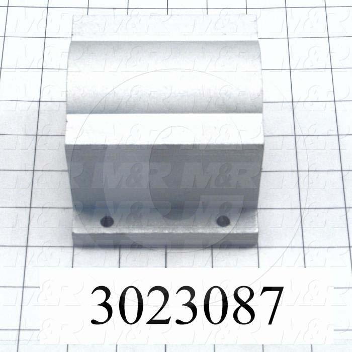 Shaft Guide, Block w/ Plane Closed Bearing, Aluminum Anodized Material, 1 1/2" Shaft Dia., 4 3/4" Width of Block, 4" Length of Block