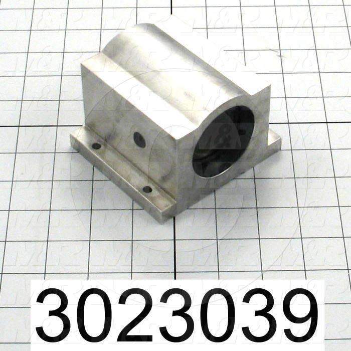 Shaft Guide, Block w/ Plane Closed Bearing, Aluminum Anodized Material, 1 1/4" Shaft Dia., 4" Width of Block, 3 5/8" Length of Block, End Seals (Single)