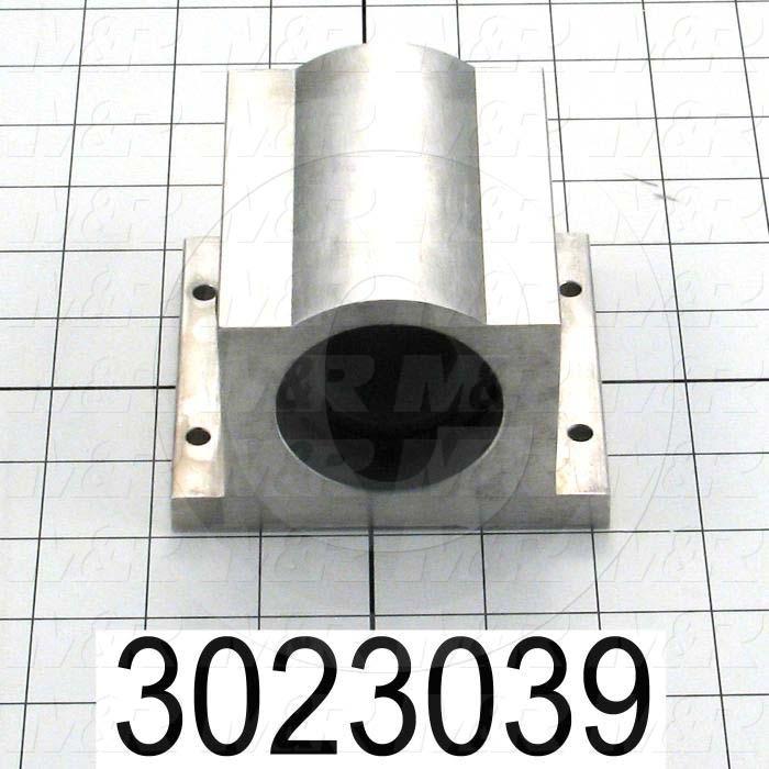 Shaft Guide, Block w/ Plane Closed Bearing, Aluminum Anodized Material, 1 1/4" Shaft Dia., 4" Width of Block, 3 5/8" Length of Block, End Seals (Single)