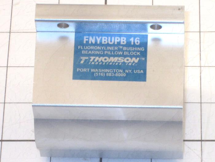 Shaft Guide, Block w/ Plane Closed Bearing, Aluminum Anodized Material, 1" Shaft Dia., 3 1/4" Width of Block, 2 13/16" Length of Block, End Seals (Single)