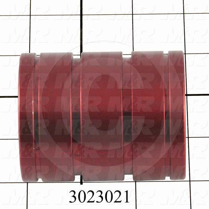 Shaft Guide, Plane Bearing Closed, Aluminum Anodized Material, 1 1/2" Shaft Dia., 2 3/8" Bearing OD, 3" Bearing Length
