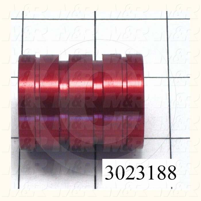 Shaft Guide, Plane Bearing Closed, Aluminum Anodized Material, 3/4" Shaft Dia., 1 1/4" Bearing OD, 1 5/8" Bearing Length