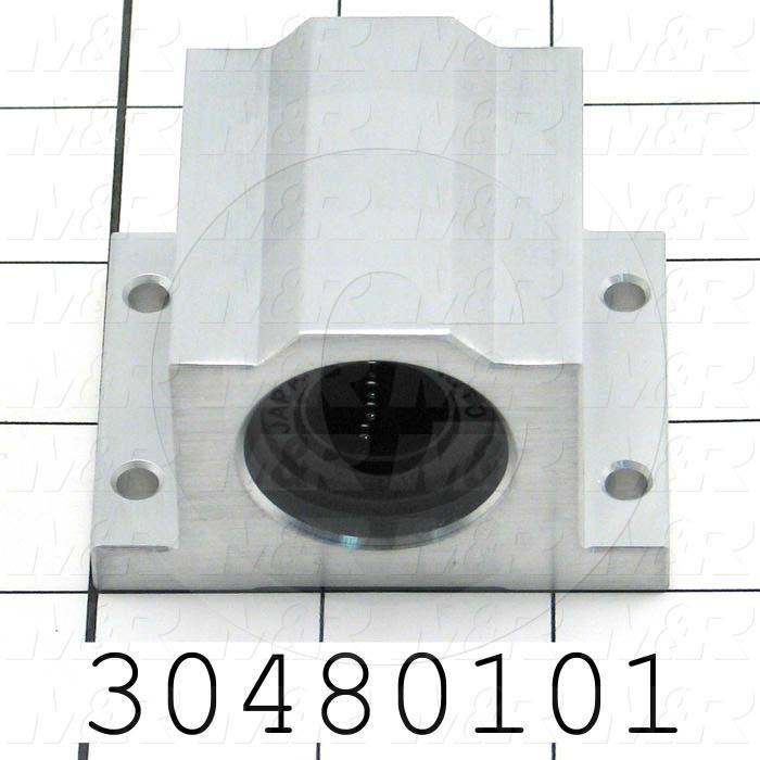 Shaft Guide, Slide Block, Aluminum Anodized Material, 5/8" Shaft Dia., 2 1/2" Width of Block, 1-15/16" Length of Block, End Seals (Single)