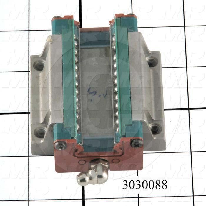 Shaft Guide, Slide Block, Corrosion-Resistant Steel Material, 63 mm Width of Block, 77.2 mm Length of Block, End Seals (Single)