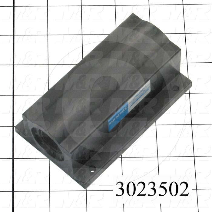 Shaft Guide, Twin Block w/ Ball Closed Bearing, Aluminum Anodized Material, 3/4" Shaft Dia., 2 3/4" Width of Block, 4 1/2" Length of Block, End Seals (Single)