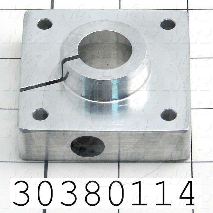 Shaft Supports, Flange Mount Type, Aluminum Material, 2.375" Width, 2.375" Length, 1 in. Height, Face mounted Mounting Type, 0.21" Mounting Hole Diameter, #10 Screw Size