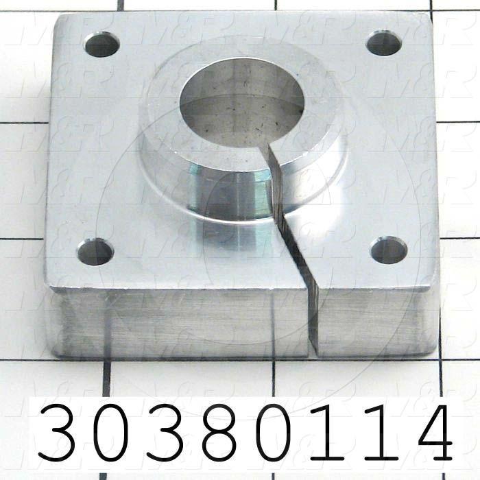 Shaft Supports, Flange Mount Type, Aluminum Material, 2.375" Width, 2.375" Length, 1 in. Height, Face mounted Mounting Type, 0.21" Mounting Hole Diameter, #10 Screw Size