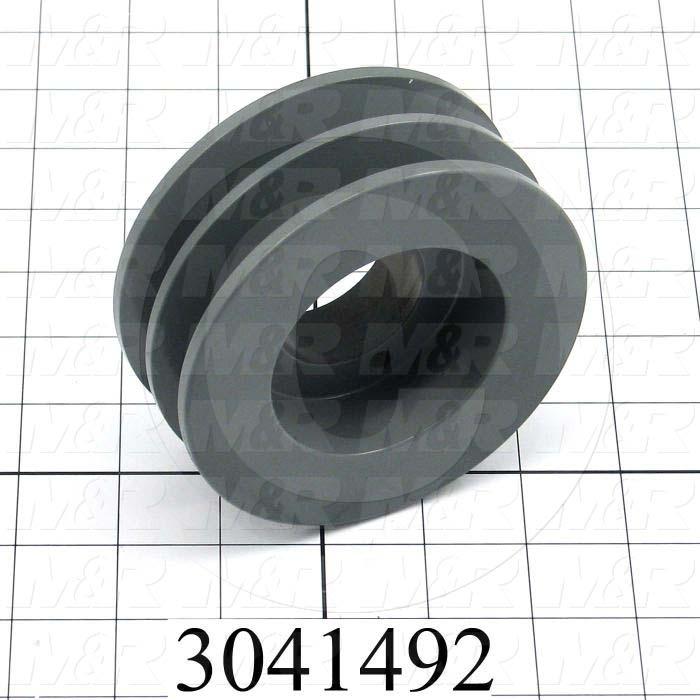 Sheaves, Double Groove, 2BK45H Sheave Type, Q-D H Bushing Bore Type, 4.250" Outside Diameter, Steel Material