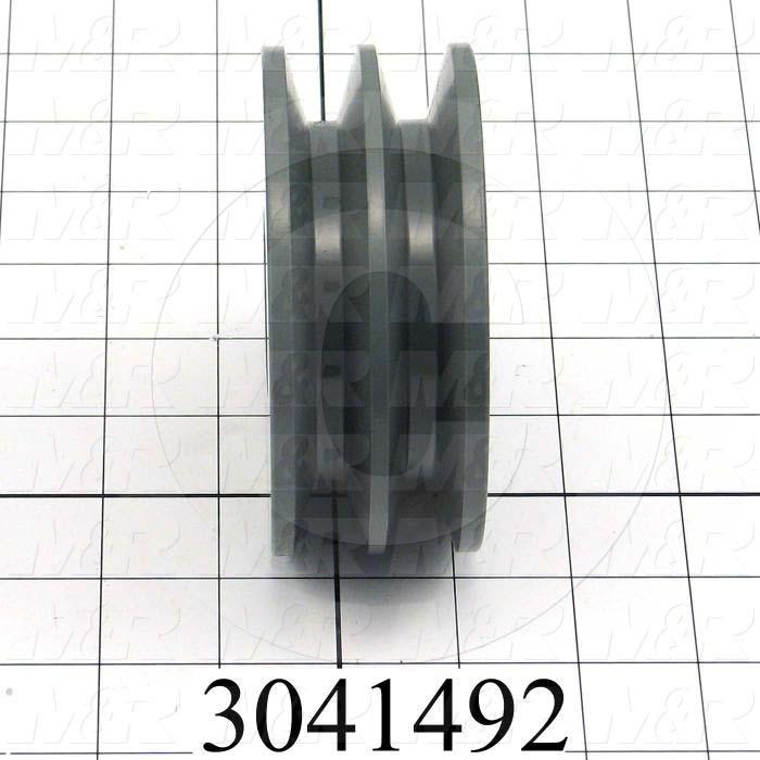 Sheaves, Double Groove, 2BK45H Sheave Type, Q-D H Bushing Bore Type, 4.250" Outside Diameter, Steel Material