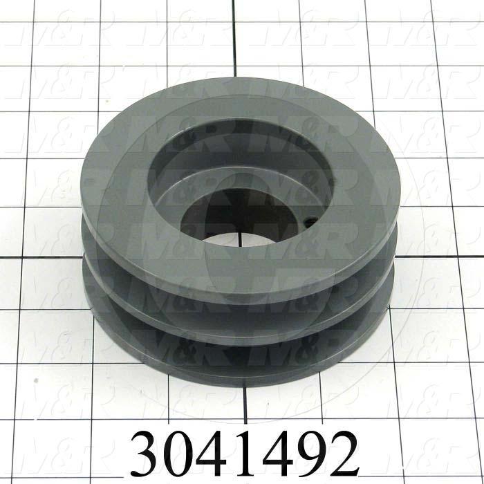 Sheaves, Double Groove, 2BK45H Sheave Type, Q-D H Bushing Bore Type, 4.250" Outside Diameter, Steel Material
