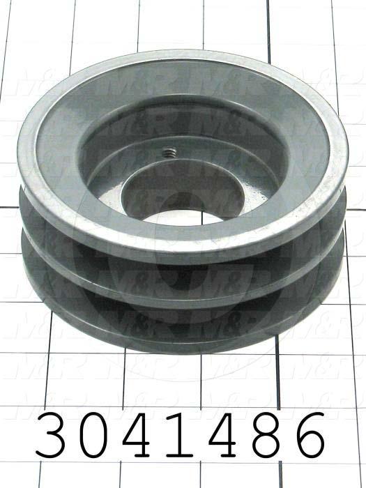 Sheaves, Double Groove, 2BK47H Sheave Type, Q-D H Bushing Bore Type, 4.450" Outside Diameter, Steel Material