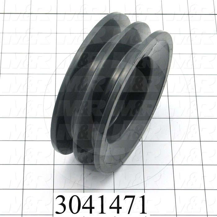 Sheaves, Double Groove, 2BK52H Sheave Type, Q-D H Bushing Bore Type, 4.95" Outside Diameter, Steel Material
