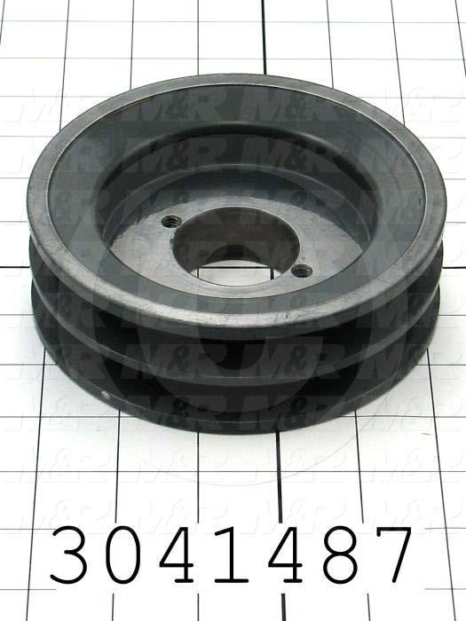 Sheaves, Double Groove, 2BK57H Sheave Type, Q-D H Bushing Bore Type, 5.450" Outside Diameter, Steel Material