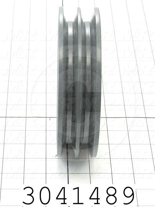 Sheaves, Double Groove, 2BK70H Sheave Type, Split Taper  H Bushing Bore Type, 6.75" Outside Diameter, Cast Iron Material