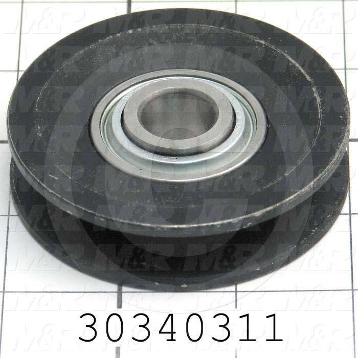 Sheaves, Single Groove, 1AU3B Sheave Type, Cylindrical Bore Type, 0.64" Bore Size, 3.000" Outside Diameter, Cast Iron Material