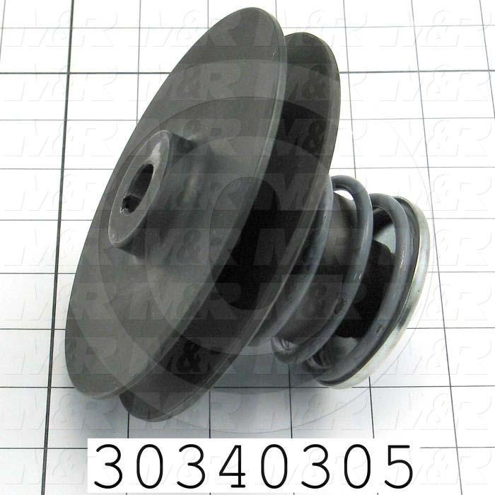 Sheaves, Single Groove, 5010 Sheave Type, Cylindrical with Keyset Bore Type, 0.63 in. Bore Size, 5.00" Outside Diameter, Steel Material